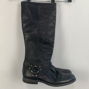 Frye VTG black harness boots